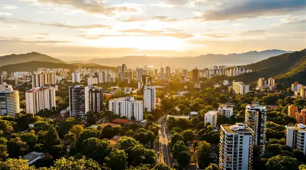 Medellin El Poblado at golden hour